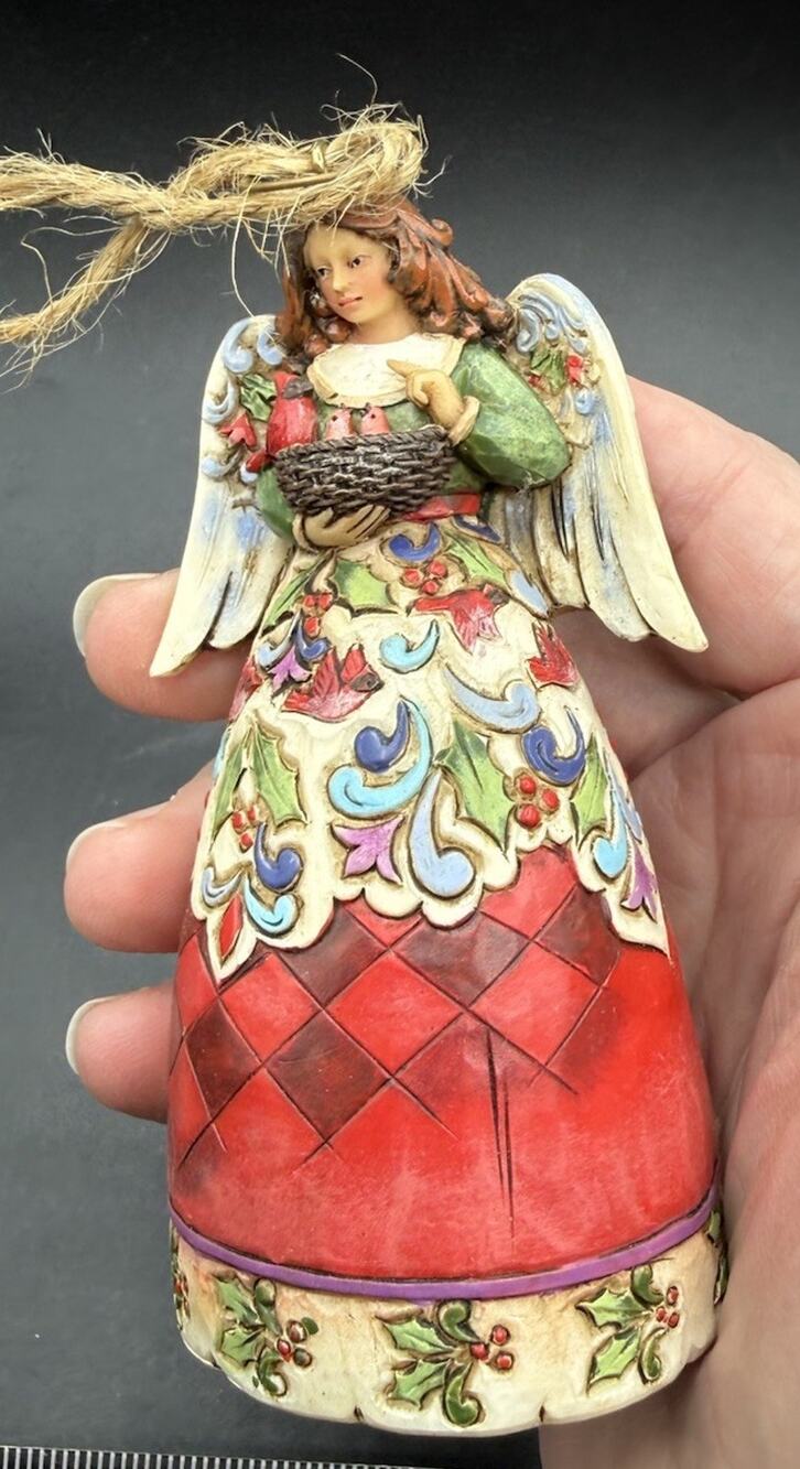Jim Shore Enesco Christmas Ornament Angel & Cardinals Winter On The Wing LO27
